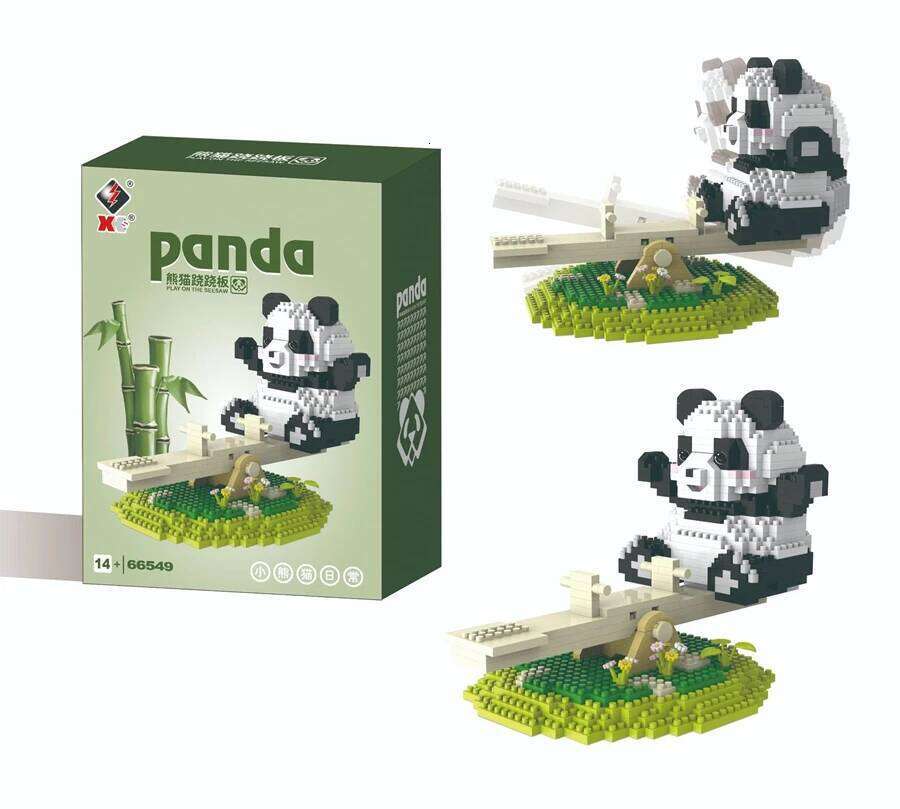 Creative Giant Panda Building Blocks Small Particle Educational Toys Desktop Ornaments Children's Holiday Gifts Z260306