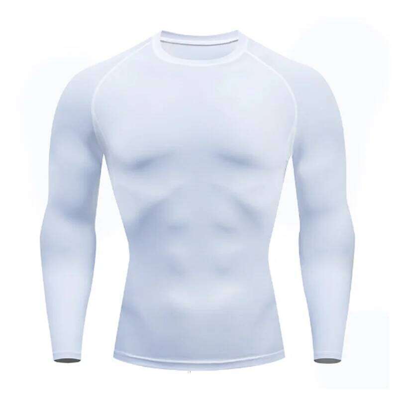 Bodybuilding Sport T-shirt Quick Dry Running Long Sleeve Compression Top Gym T Shirt Men Fitness Tight Rashgard 26H0306