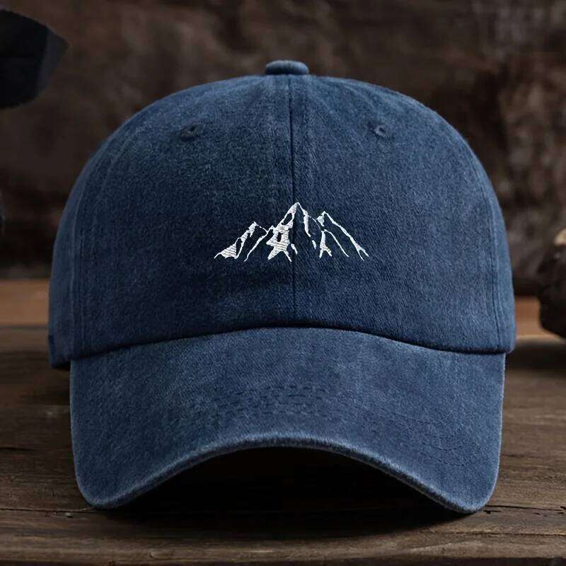 Men's baseball cap, mountain peak pattern print, vintage, mature and stable style, daily leisure, outdoor Y260304