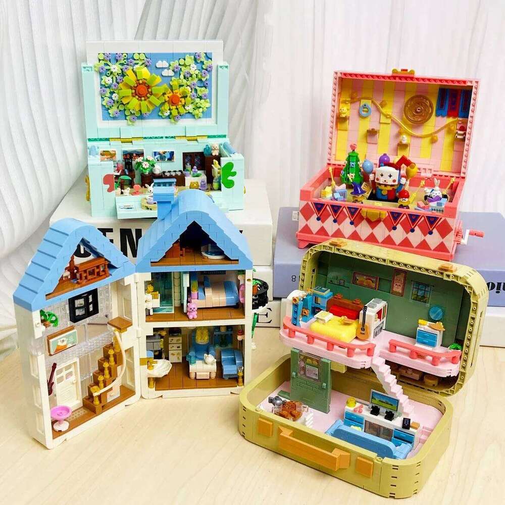 City Street View Small Particles Building Block Mini House Secret Box Art Studio Construction Assembled Kids Toys Z260305
