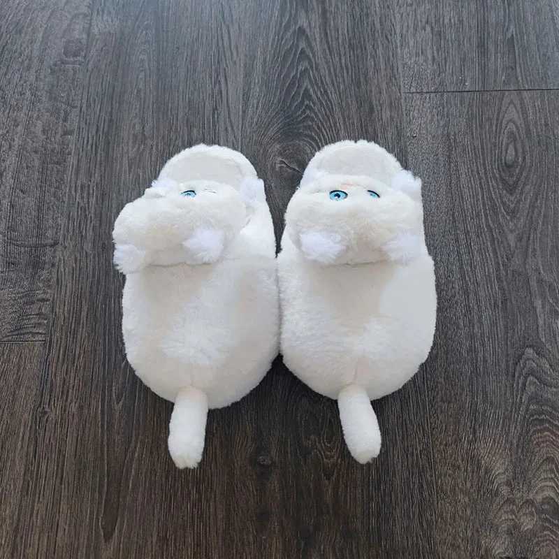 Platform Slippers Women Indoor Furry Shoes 2024 Ladies Home Thick Bottom Slipper Cat Female Warm Fluffy Shoes S260305