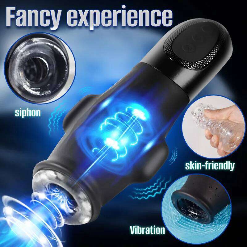 Mens Automatic Sucking Masturbation Cup Pocket Pussy Penis Glans Vibrator Massager Dicks Blowjob Vacuum Stimulator Adult Sex Toy W260305