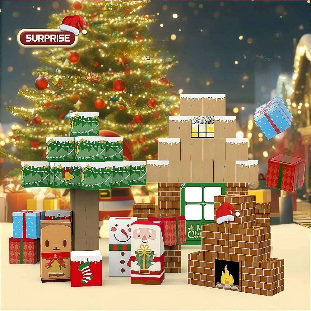 Creative Magnetic Building Blocks Santa Claus Scene Model DIY Assembly Bricks for Kids Birthday Christmas gifts Z260305