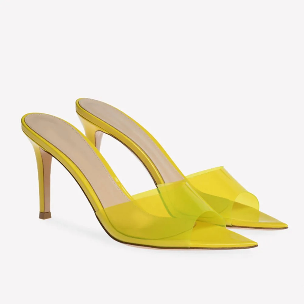 2026 Peep Toe Sexy Summer Womens Mules Pump Sandals Elegant Chic Super Thin High Heels Office Lady Party Shoes Slipper Sandals 260305