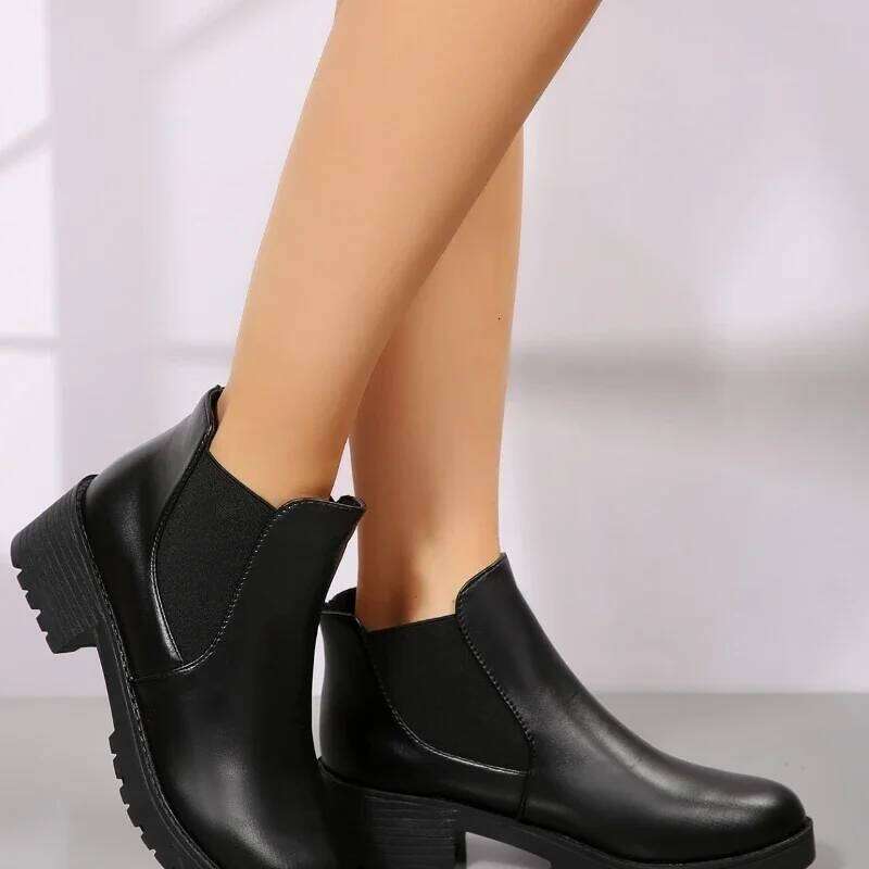 2025 Summer New Short High Heels Round Head Fashion Boots Casual Versatile Women's Shoes