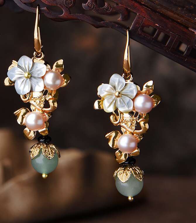 Original Ancient Street Vendor Long Pearl Personality Chinese Style Earrings For Women Yuansiqi