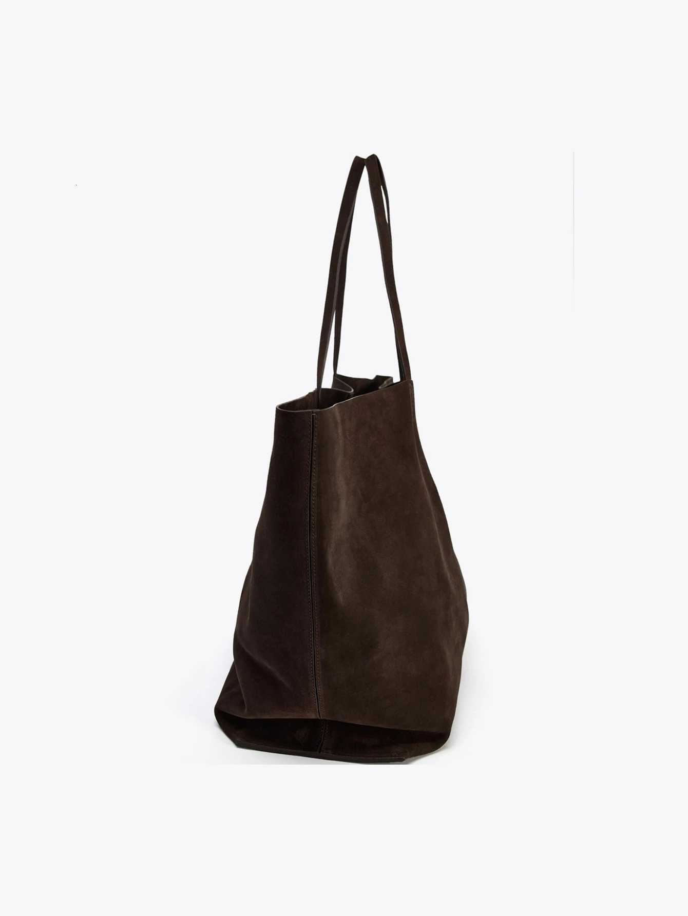 Ladies single-shoulder bag cowhide handbag super large capacity shopping bag solid-color single-shoulder tote bag a gift fo H260306