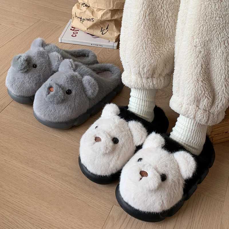 Cotton slippers for women autumn and winter new home indoor cartoon couple plush couple slippers for men S260305