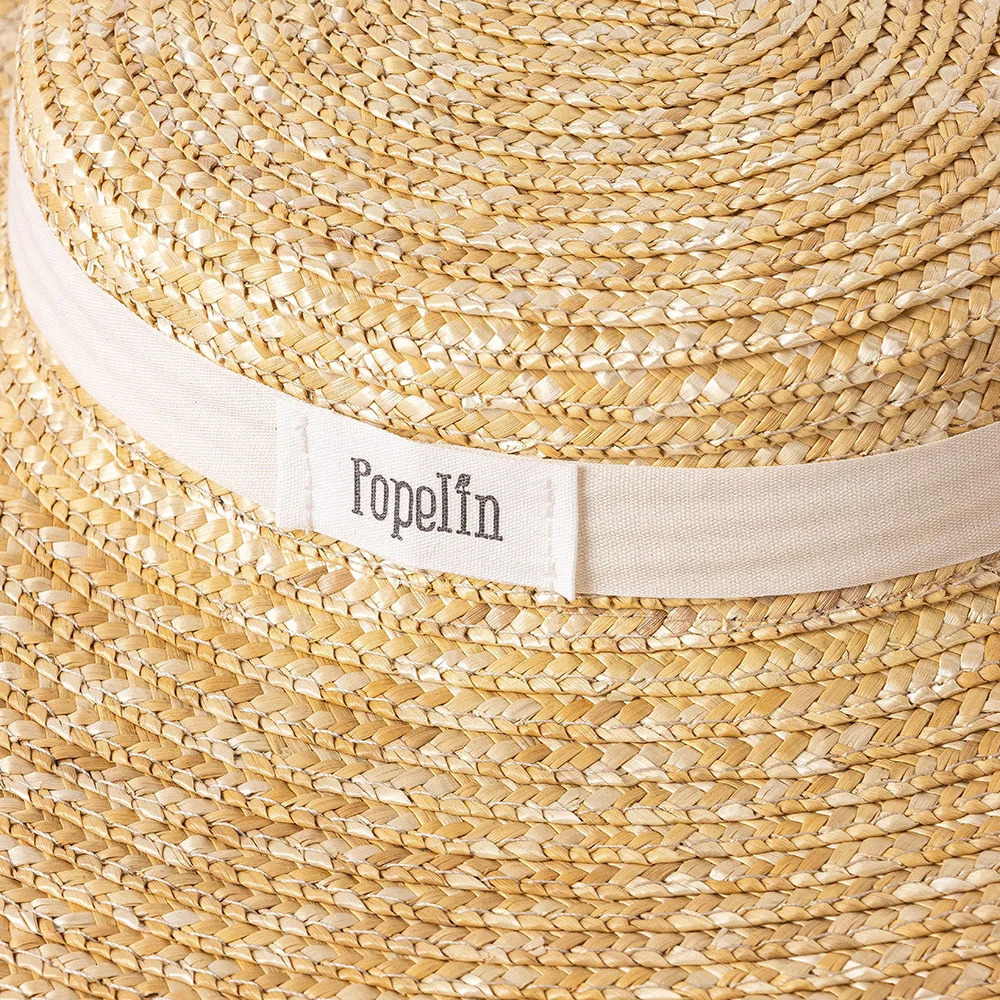 USPOP Spring and Summer Fashion Casual Ribbon Wide Brim Straw Flat Hat Lace-up Beach Hat 260228