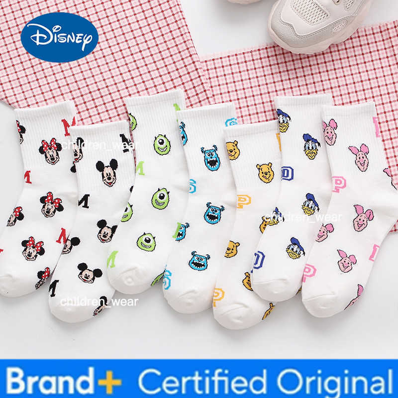 Disney 5 Pairs of Random Womens Cartoon Anime Socks Personalized Fashion College Style Couples Comfortable and Casual Mid Tube Socks H260306