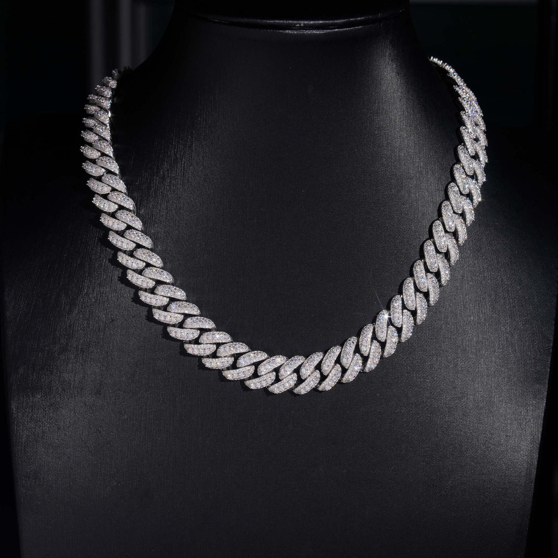 New high-quality layered 925 silver moissanite full-diamond 13mm hip-hop necklace jewelry