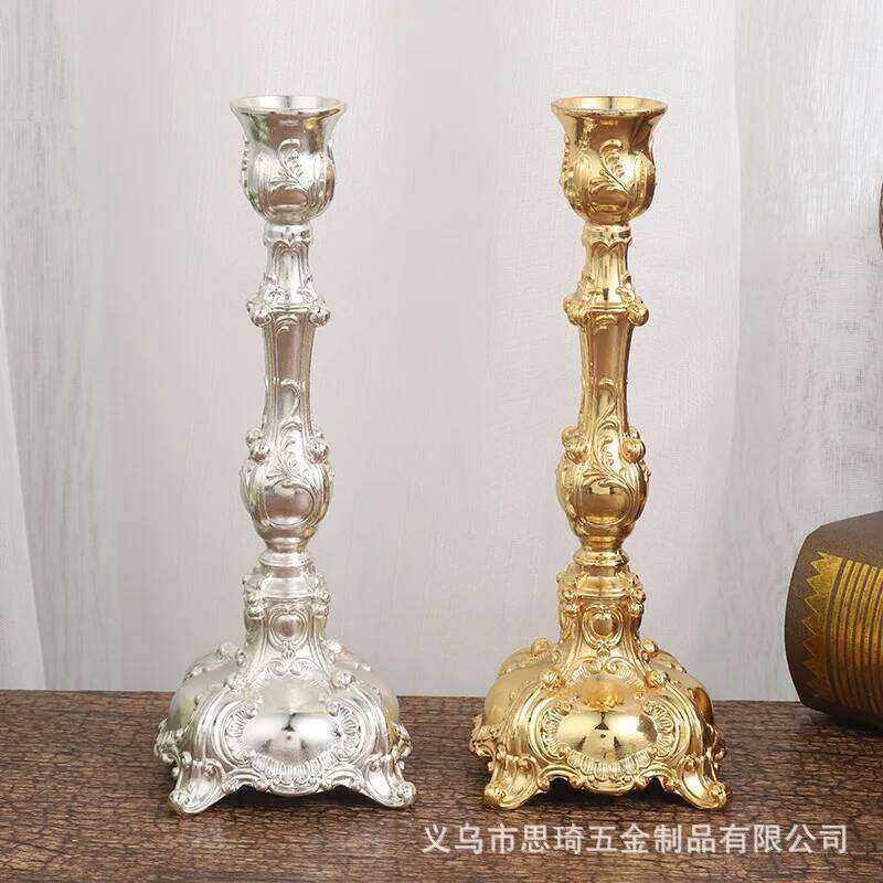2Pcs European retro zinc alloy ornament, hotel home handicraft candle holder XJ260305