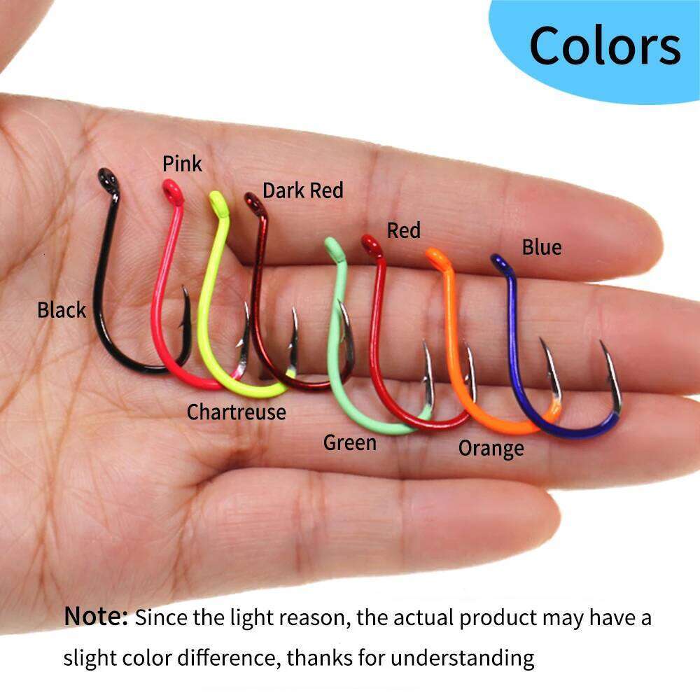 Ellllv #10 - 10/0 Luminous Octopus Beak High Carbon Steel UV Fluo Offset Fishhook Saltwater Fishing Bait Hook Black Green Orange S260305