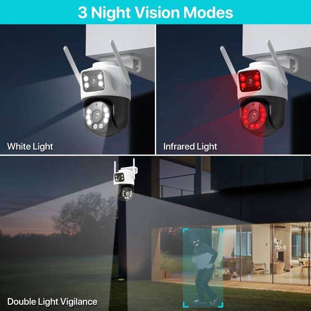 4K 8MP HD Wifi PTZ Outdoor 6MP Lens Dual Screen AI Auto Tracking IP Camera CCTV Audio Video Surveillance P2P iCSee 26W0306