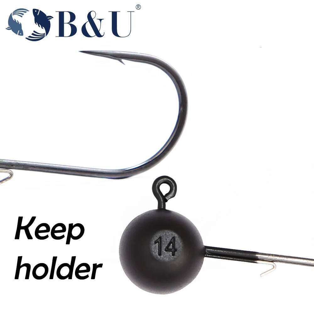 B&U Jig Head 3/0 4/0 Tungsten Hook Barbed Fishing Tackle Accessories Kit Pesca Pike Bass Swimbait Fishhooks S260305