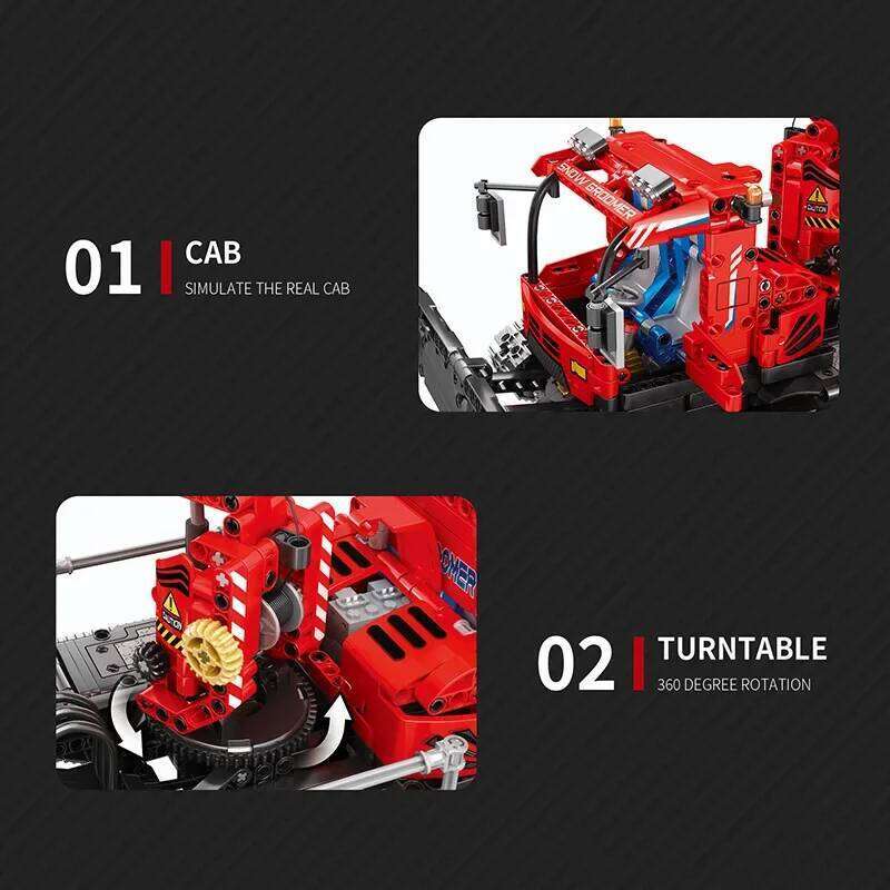 City Winter Remote Control Snow Groomer Building Blocks MOC Electric RC Car Construction Technical Vehicle Bricks Kids Toys Boys Z260306