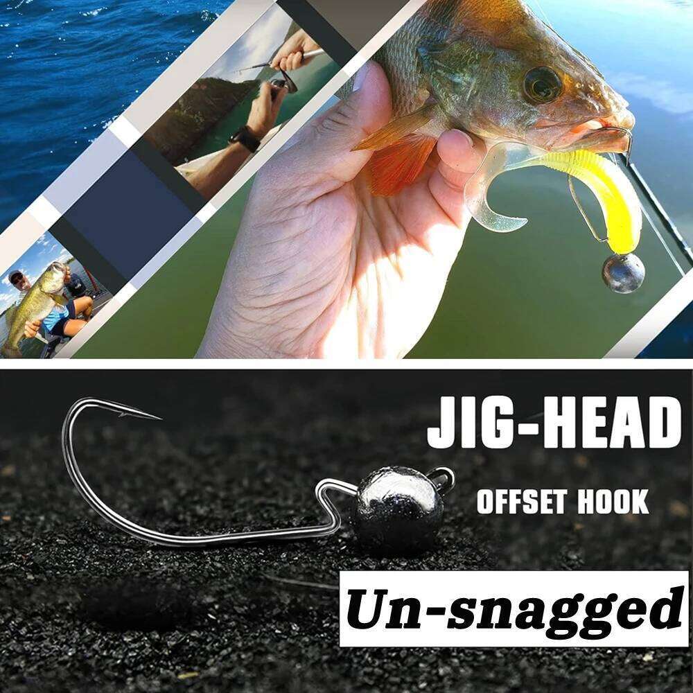 5PCS Jig Head Hook 3.5g 5g 7g 10g 14g High Strength Worm Angle Sharp Barbed Gear Soft Lure Fishing Tackle Crank Offset Fishhook S260305