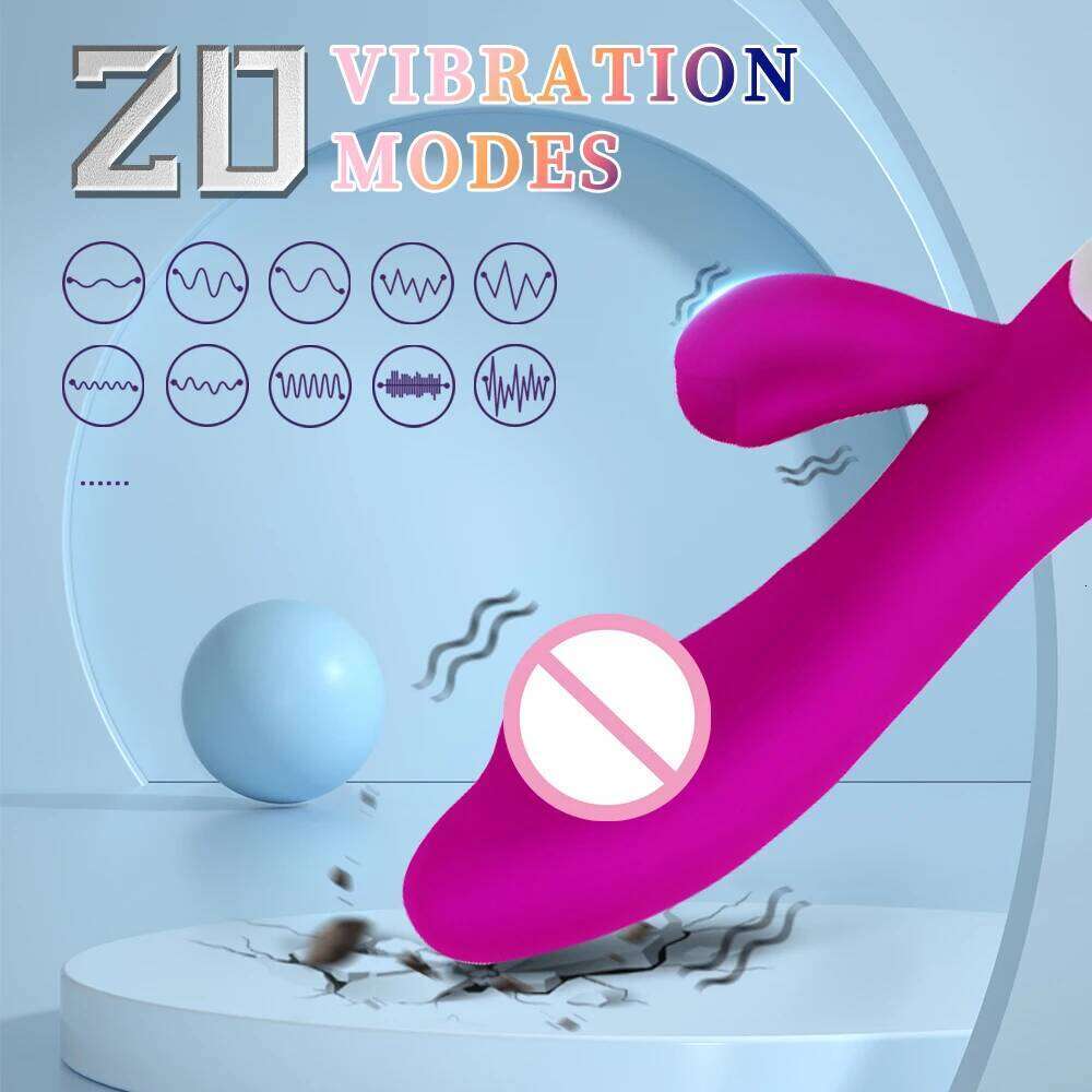 Multifunctional G-Spot Clitoral Dildo Vibrator with 20 Vibrations Rechargeable and Very Quiet Female Sex Toy Adult Product W260305