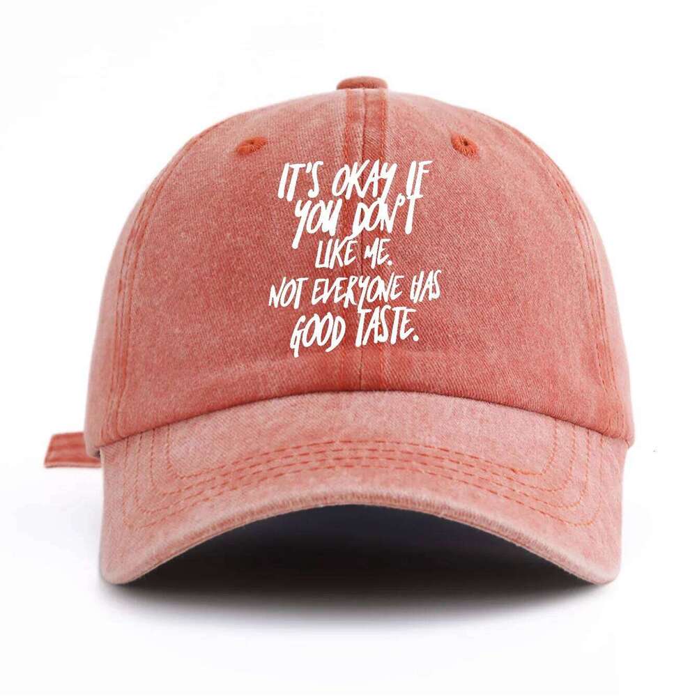 1pc IT'S OK Print Washed Baseball Cap for Adults, Minimalist Retro Style Casual Soft Adjustable Dad Hat, Perfect As Gift Y260304