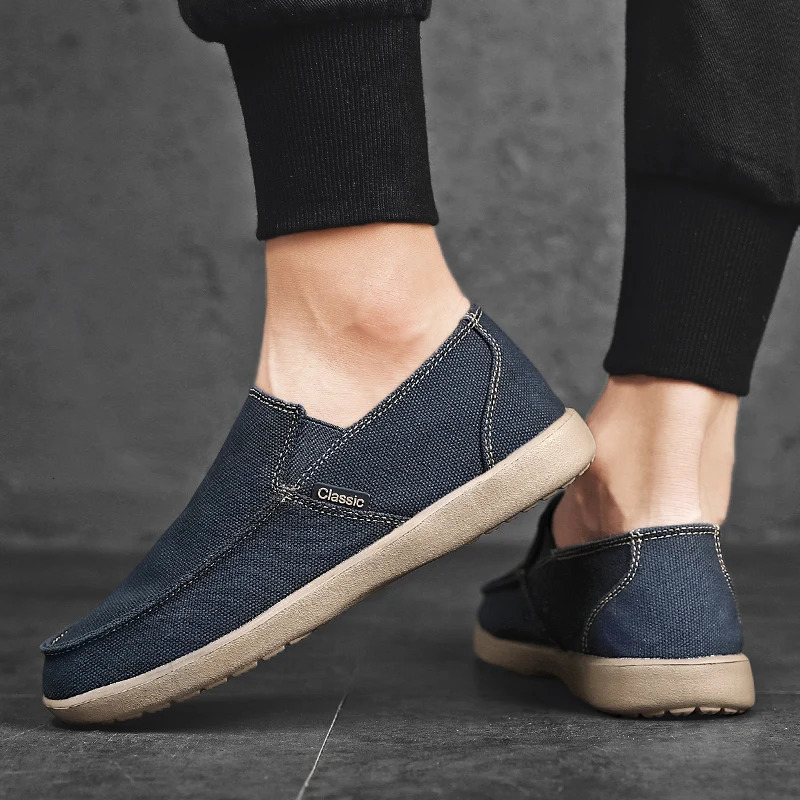 Fashion Mens Sneakers Canvas Breathable Mens Walking Driving Shoes Comfortable Outdoor Men Flats Casual Shoes Tenis Masculino 260305