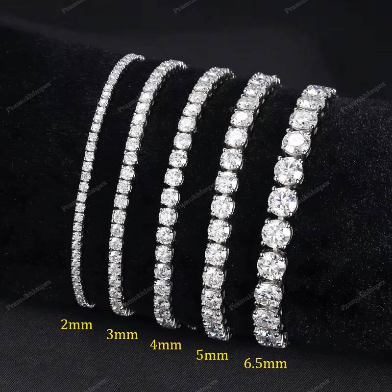 Moissanite Diamond Tennis Bracelet Jewelry 2mm 8inch 925 Silver Bracelet Daily Wear Diamond Anniversary Bracelet Wholesale Price