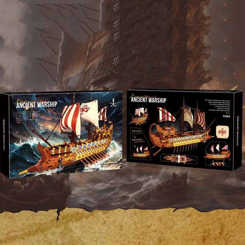 2073PCS Viking Longship Building Blocks Giant War Pirate Ship Model Bricks Desktop Decoration Kids DIY Educational Toys Gifts Z260305