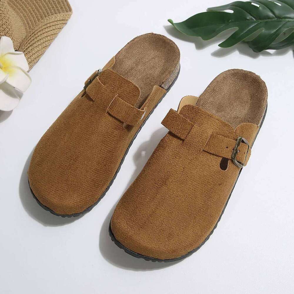 2025 Cork Footbed Clogs For Women Fashion Leather Comfort Potato Shoes With Arch Support Indoor Outdoor Beach Slippers
