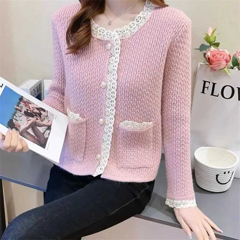 Womens Autumn Winter Korean Fashion Sweater Female New Long Sleeves Knitting Cardigan Sweaters Xiaoxiangfeng Design sense Tops M260306
