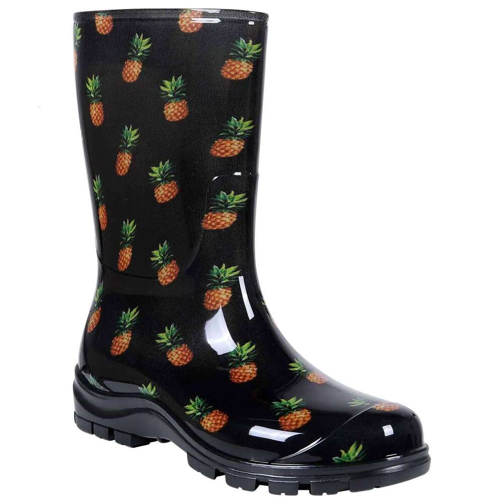 Litfun Summer For Women Fashion Printed Rain Outdoor Work Anti-Slip Waterproof Boots Comfortable Rubber Shoes
