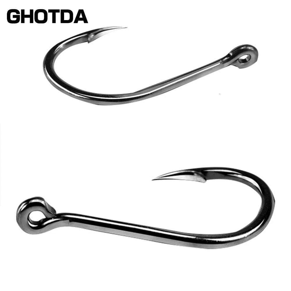 100Pcs Size 3-12# Ring Eye Fishhooks Circle Carp Eyed High Carbon Steel Fishing Hooks Single Jig Fish Hook Tackle S260305