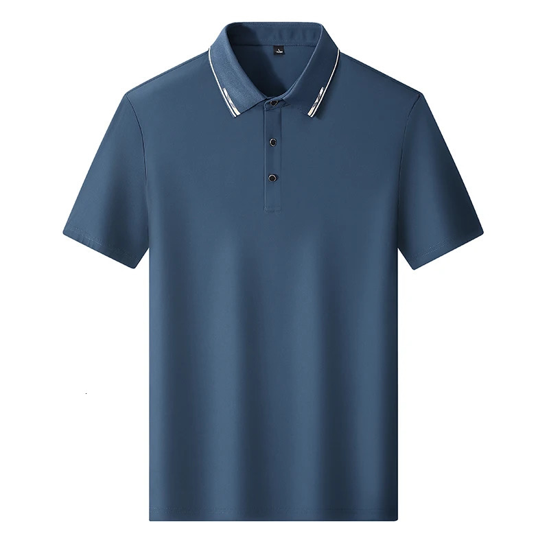 Men Polo Short sleeve Summer Plus Size 9xl 8xl 7xl High Quality Ice Silk Solid Color Mens Business Casual Polo Shirts 260304