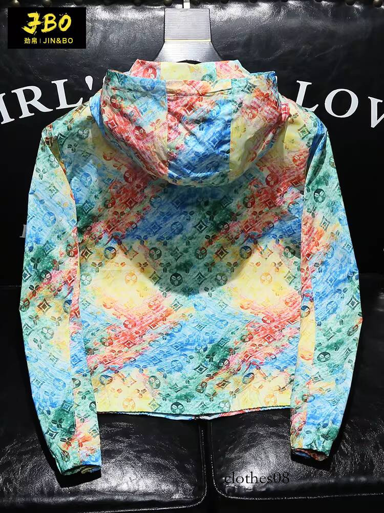 European high-end men's jacket, spring and autumn 2026 new trendy stylish slim-fit jacquard hooded casual jacket for men