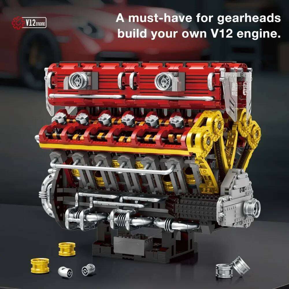 4719PCS V12 Engine Model Building Blocks Technology Bricks Kit With Display Stand Adult Gift Children's Educational DIY Toys Z260306