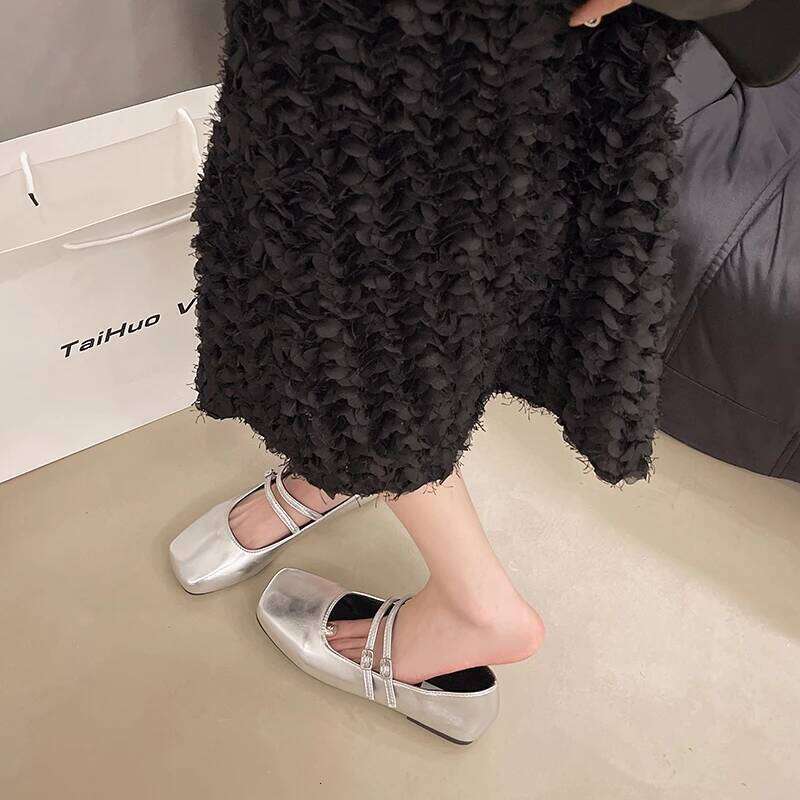 2025 Spring/Summer Elegant Retro Mary Jane Casual Flat New Fashion Soft Comfortable Ballet Shoes Women Chaussure Femme