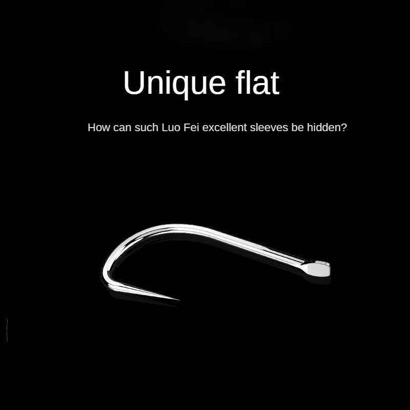 100pcs Fishhook Titanium Alloy Flying Knock Tilapia Sleeve White No Barb Crucian Carp Fishing Hook Hooks pesca accesorios S260305