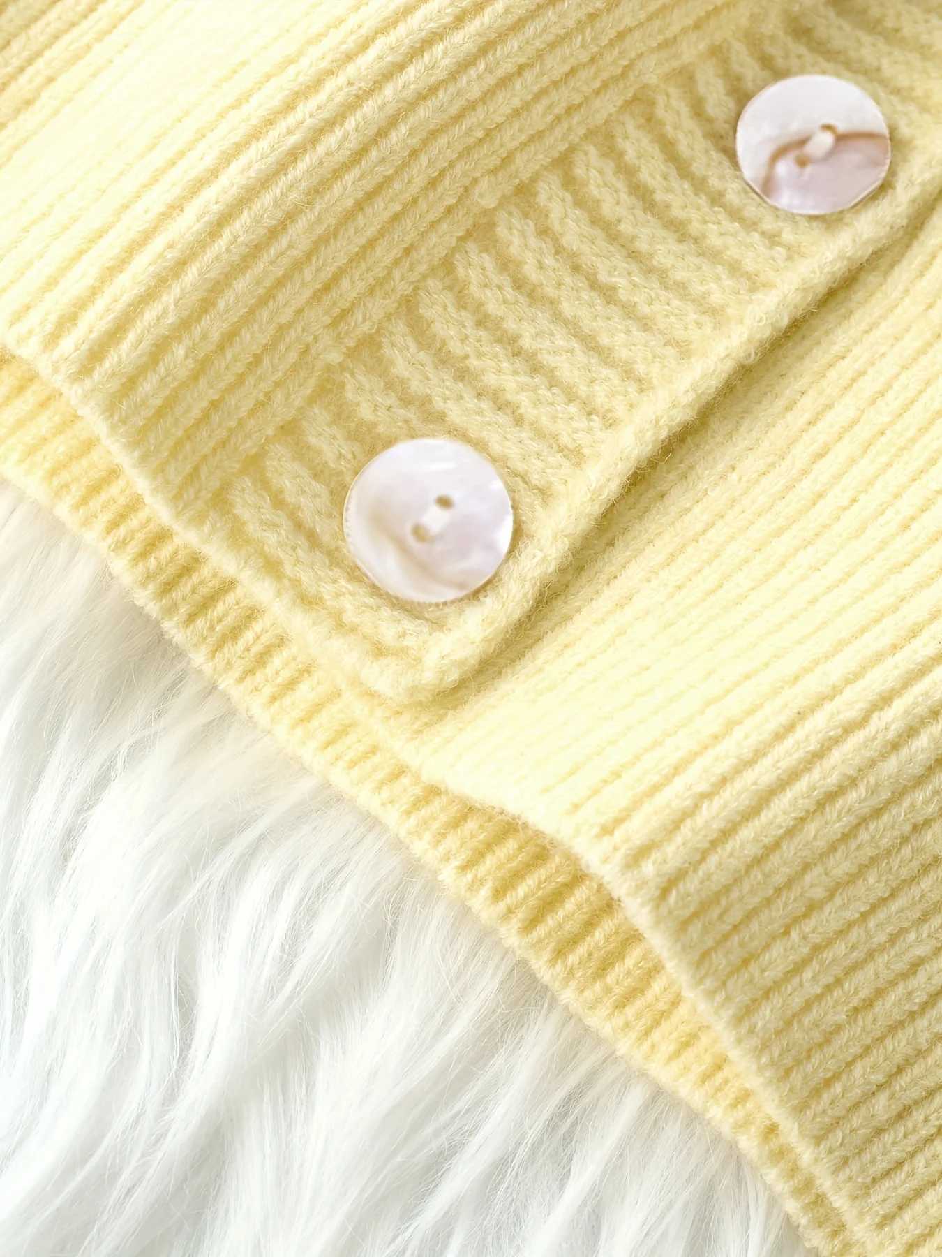 Womens yellow loose hooded knitted cardigan spring autumn solid color versatile casual knitted sweater coat M260306