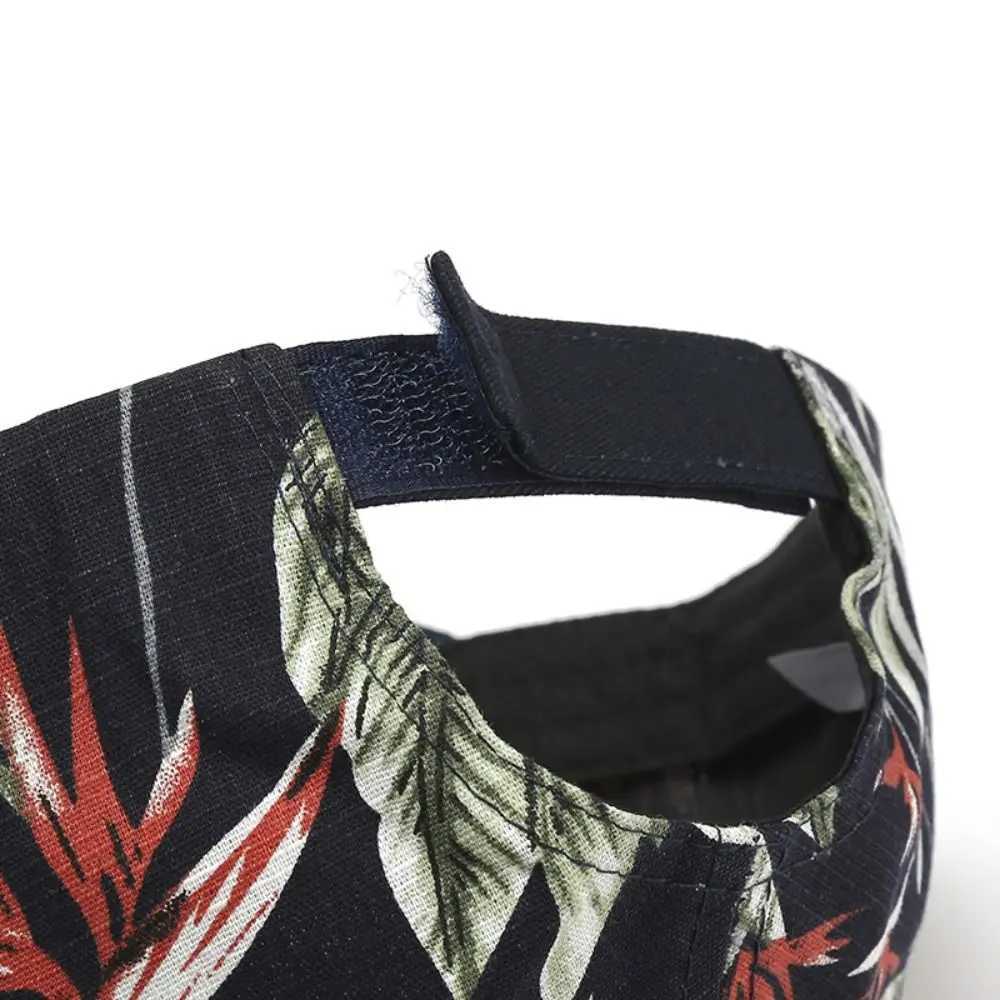 New Flower Print Sunscreen Hat Adjustable Spring Summer Casual Cap Outdoor Female Sun Visors S260306