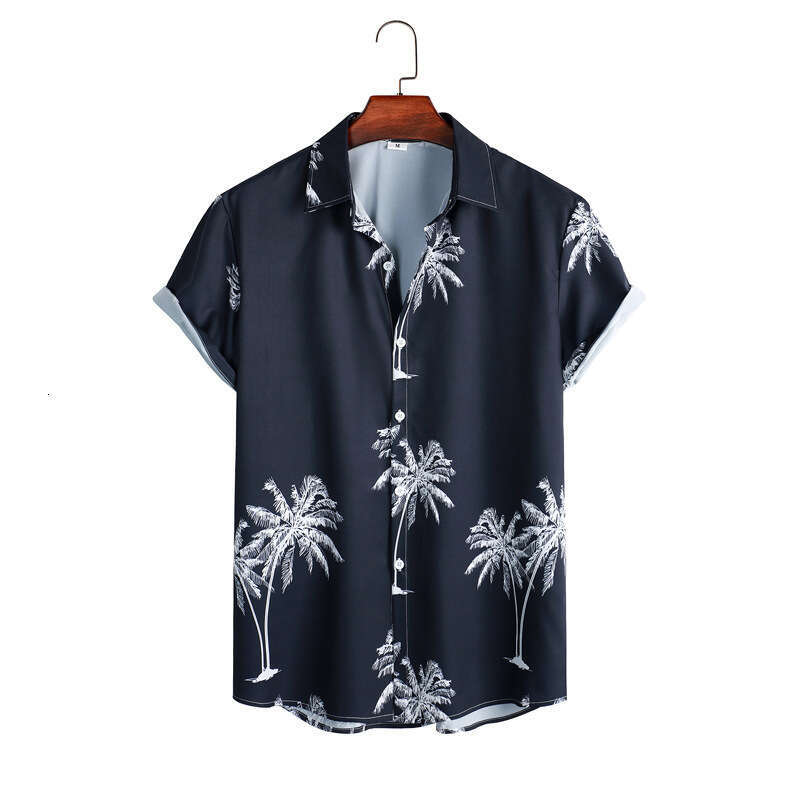 Cross-border foreign trade summer new casual fashion 3D digital print short-sleeve plus size men's shirt