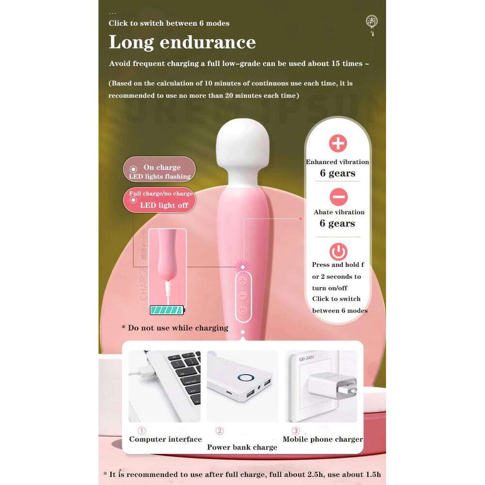 Adult toys, powerful silicone vibrators, AV vibration massagers, self-pleasers, female adult products, G-pleasure, sex toy. W260305