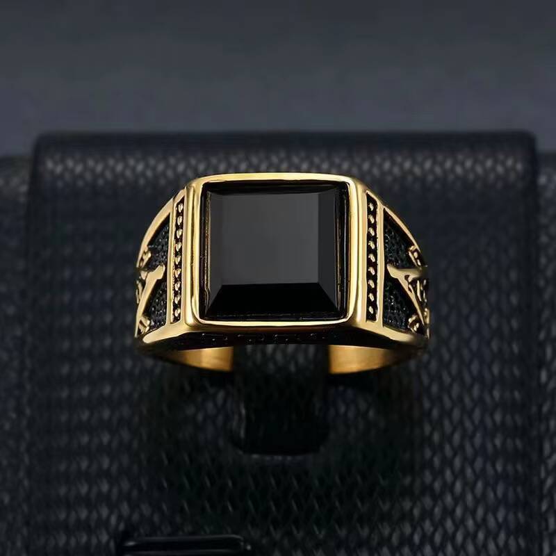 hot sale retro Masonic AG mens ring made of titanium steel ring