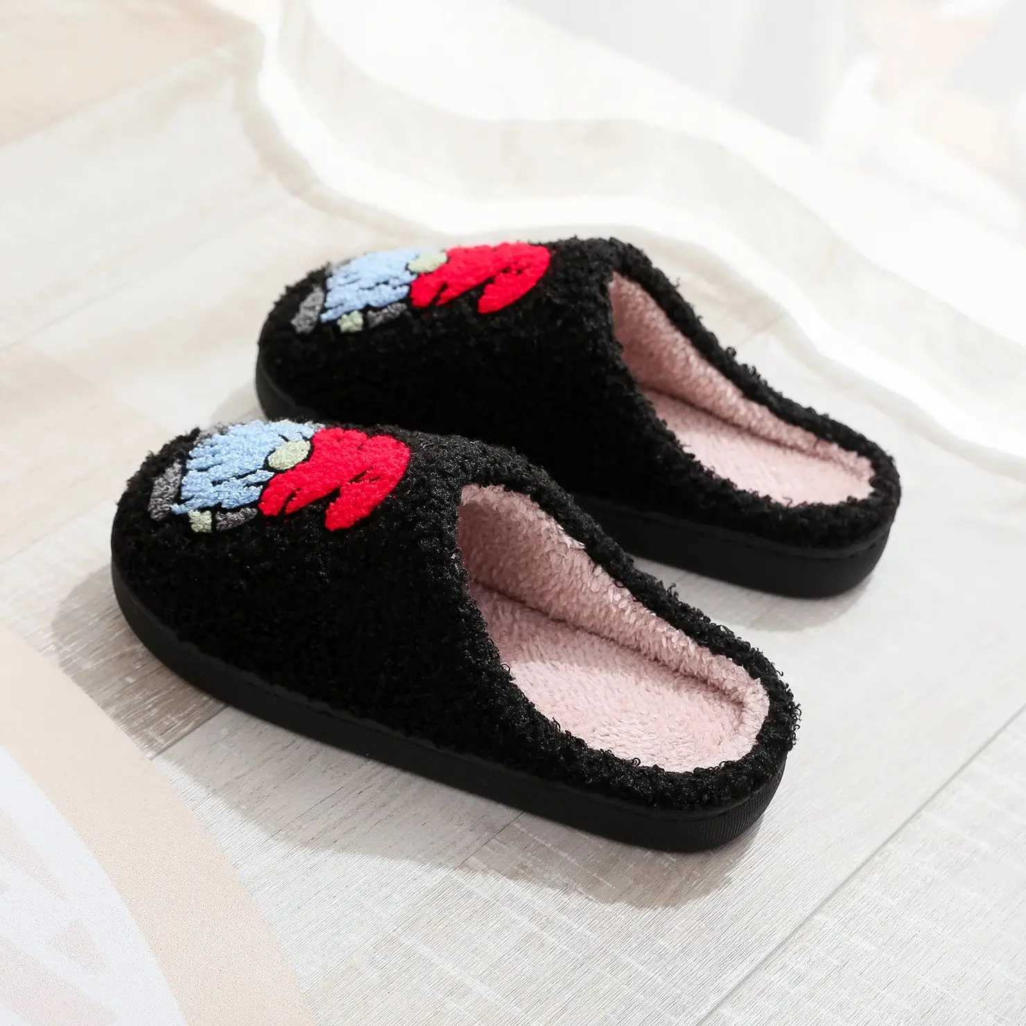 Winter home furnishings gnome dwarf pattern cotton slippers non-slip thick bottom wool cotton slippers S260305