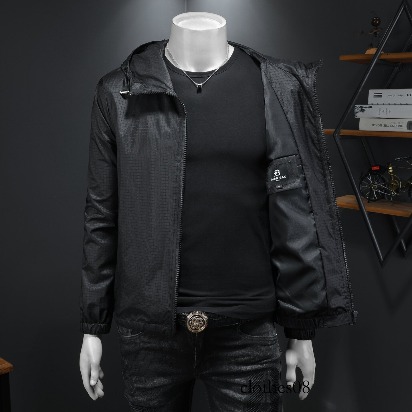 European Collection 2026 Spring New Men's Hooded Jacket, Large Size, High Quality, Simple Casual Trendy Coat for Men