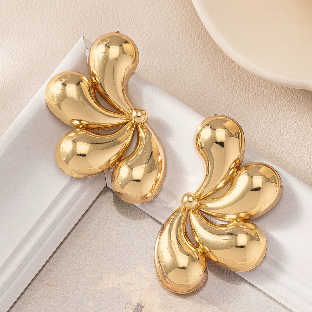 Chic Pearl-Inspired Dangle Earrings with Sparkle Finish - Suitable for Professional Outfits