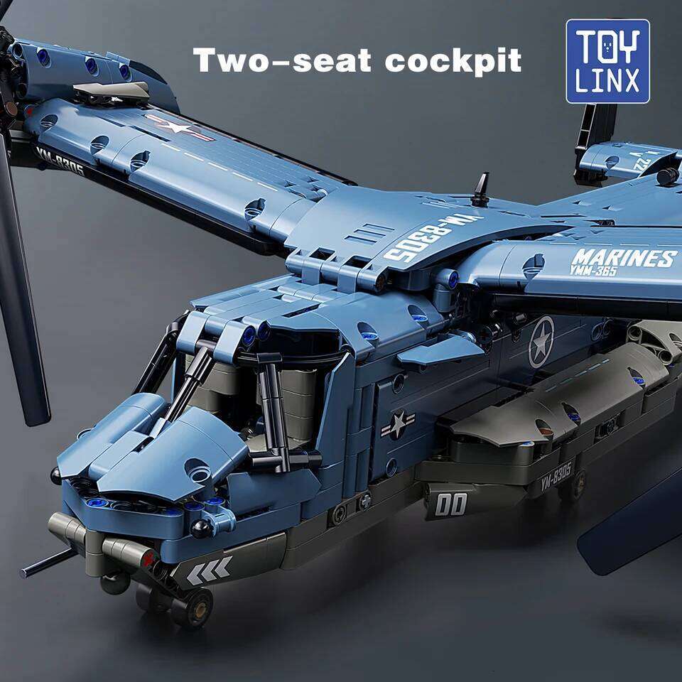 TOYLINX 1486PCS Puzzle Fish Eagle Fighter Jet Bricks Building Blocks Education Toys Birthday Christmas Gifts for Kids Z260305