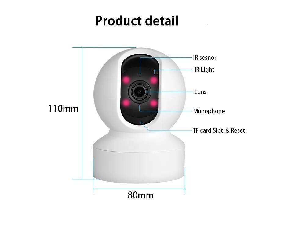 Tuya 4K 3MP Mini PTZ Dome Wifi Digital Zoom Smart Home IR Pets Baby CCTV Security Wireless IP Camera 26W0306