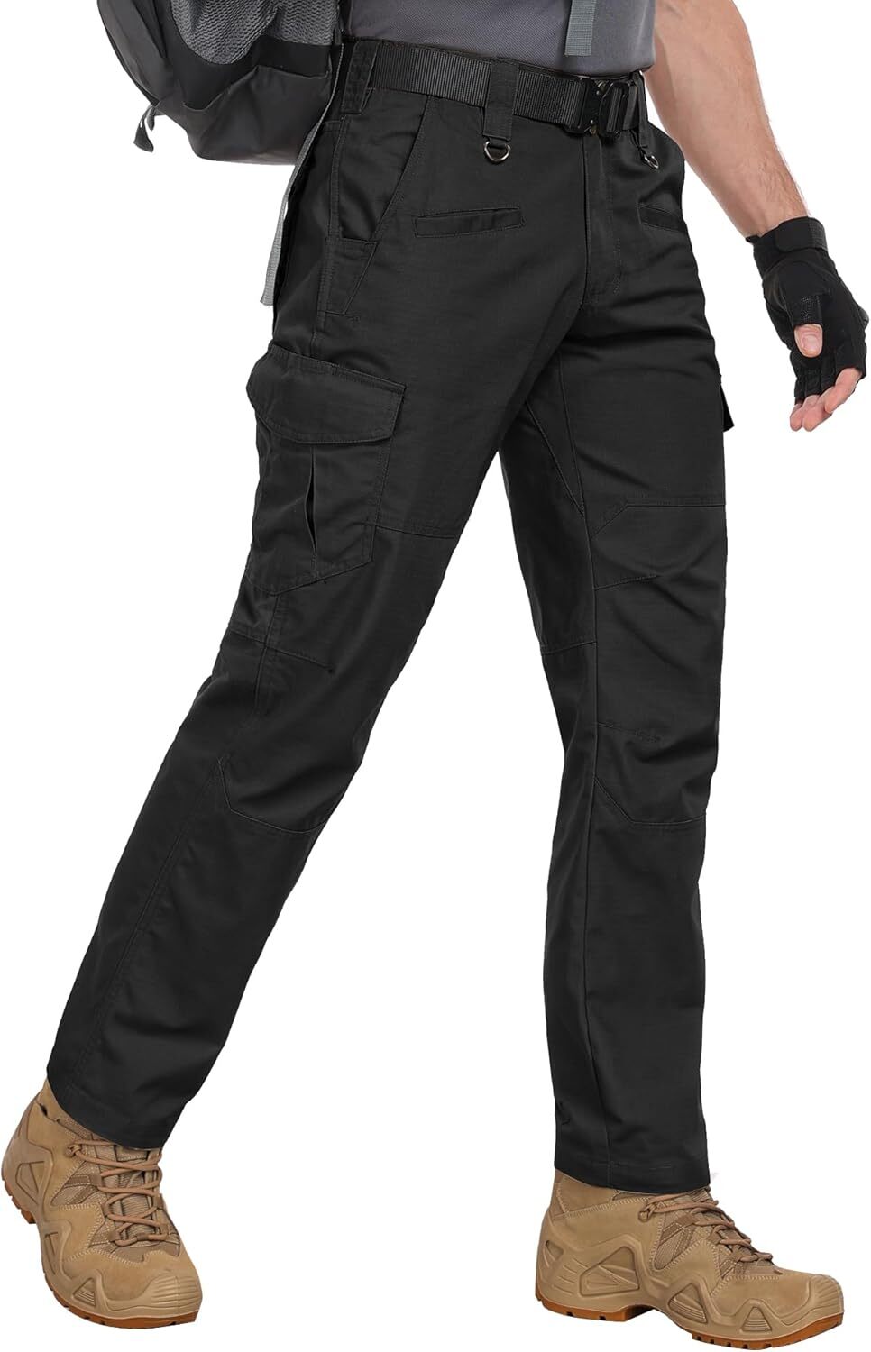 Men's Cargo Ripstop Water Resistant Hiking Work Outdoor Multi Pockets Army Tactical Pants Not Belt