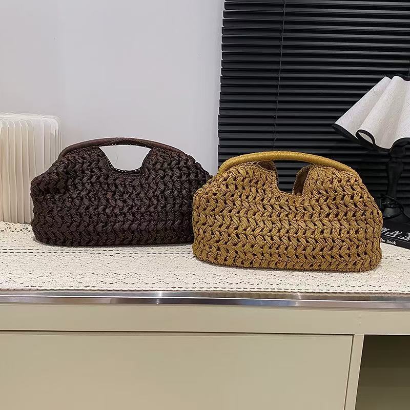 2026 Cross-border Niche Woven Handbag For Women 2026 Luxury Handbag Summer New Large Capacity Beach Straw Shoulder Bag