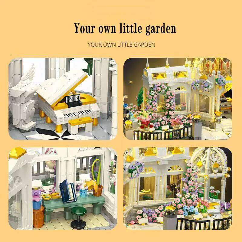 3688 Pieces Garden Square Building, Micro-Particle Building Block Model, Stem Educational Toys, Toys 3D Stereo Puzzle Abs Z260305