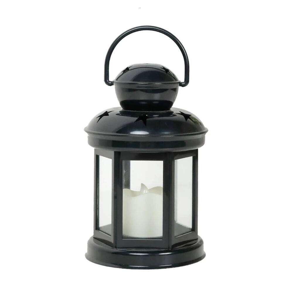 NEW European Candlestick Iron Star Pendant Lantern Candle Holder Vintage French Moroccan Home Christmas Bedroom Party Decoration XJ260305