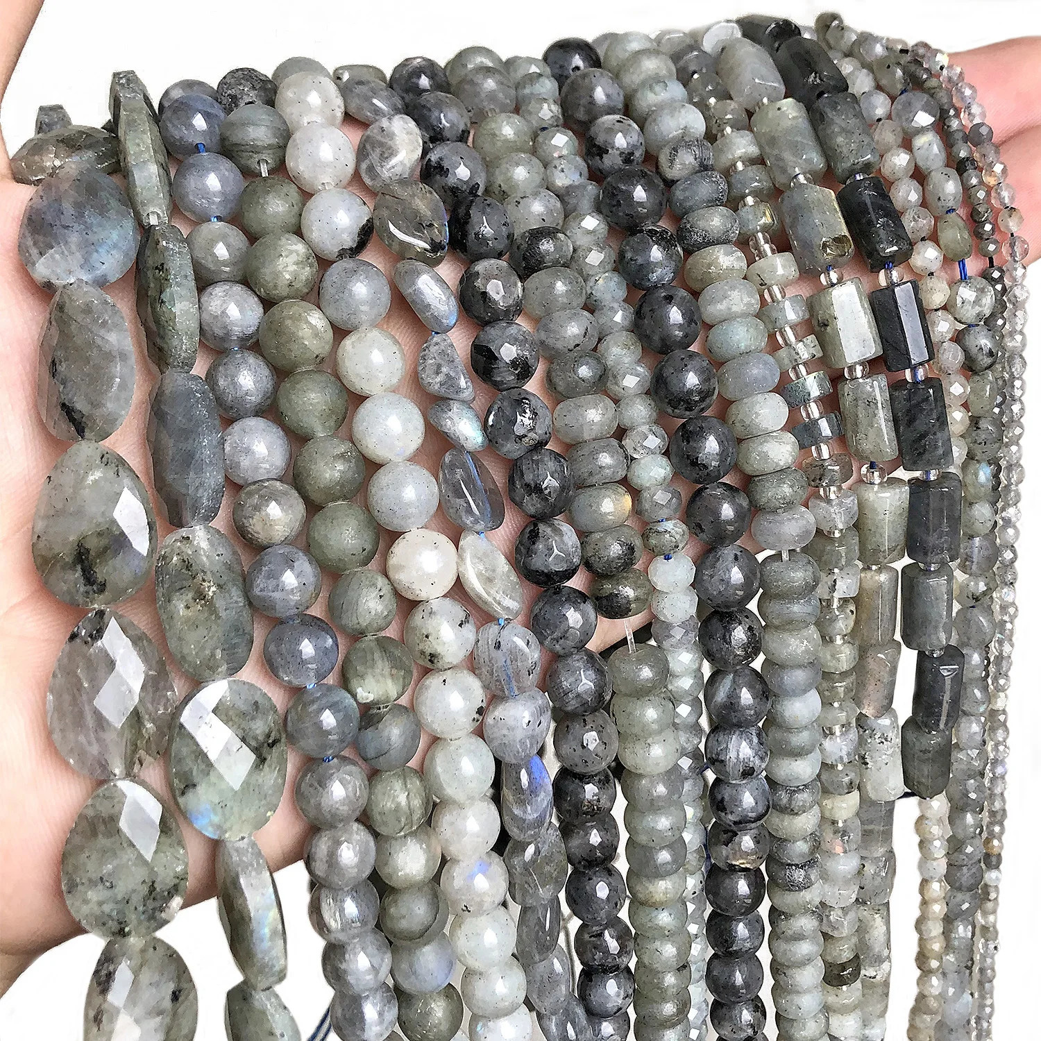 Natural Labradorite Gems Beads Charms Waterdrop Faceted Round Irregular Shape Beads For Jewelry Making Diy Necklace Bracelet 260302